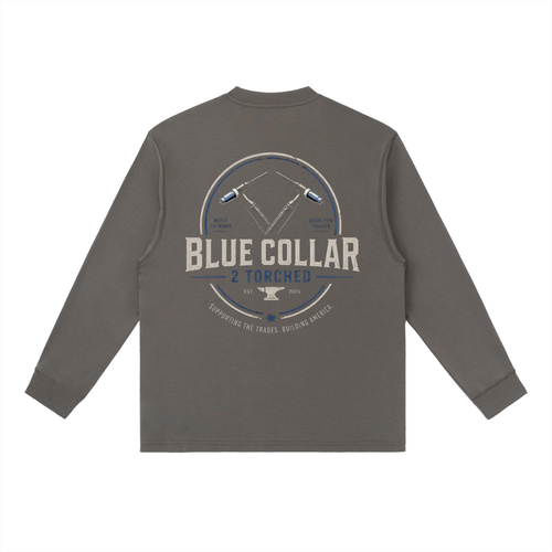 “BLUE COLLAR” crossed tig torch - Essential Crewneck Long-Sleeve T-Shirt
