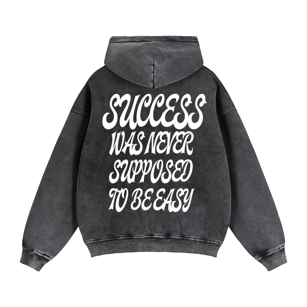 “success was never supposed to be easy” Zip-Through Boxy Fleece Hoodie