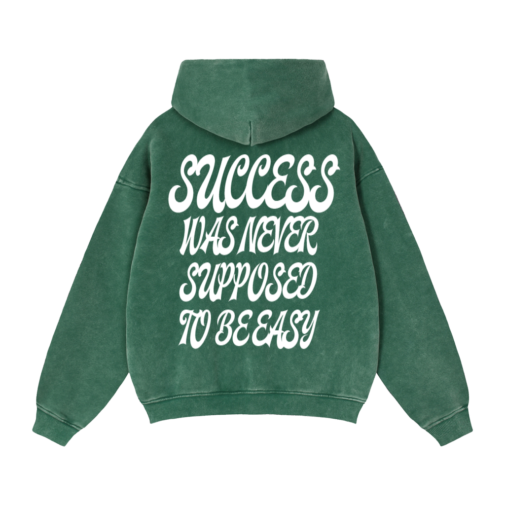 “success was never supposed to be easy” Zip-Through Boxy Fleece Hoodie