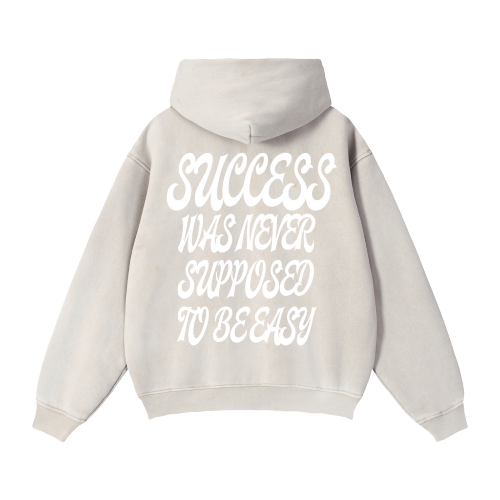 “success was never supposed to be easy” Zip-Through Boxy Fleece Hoodie