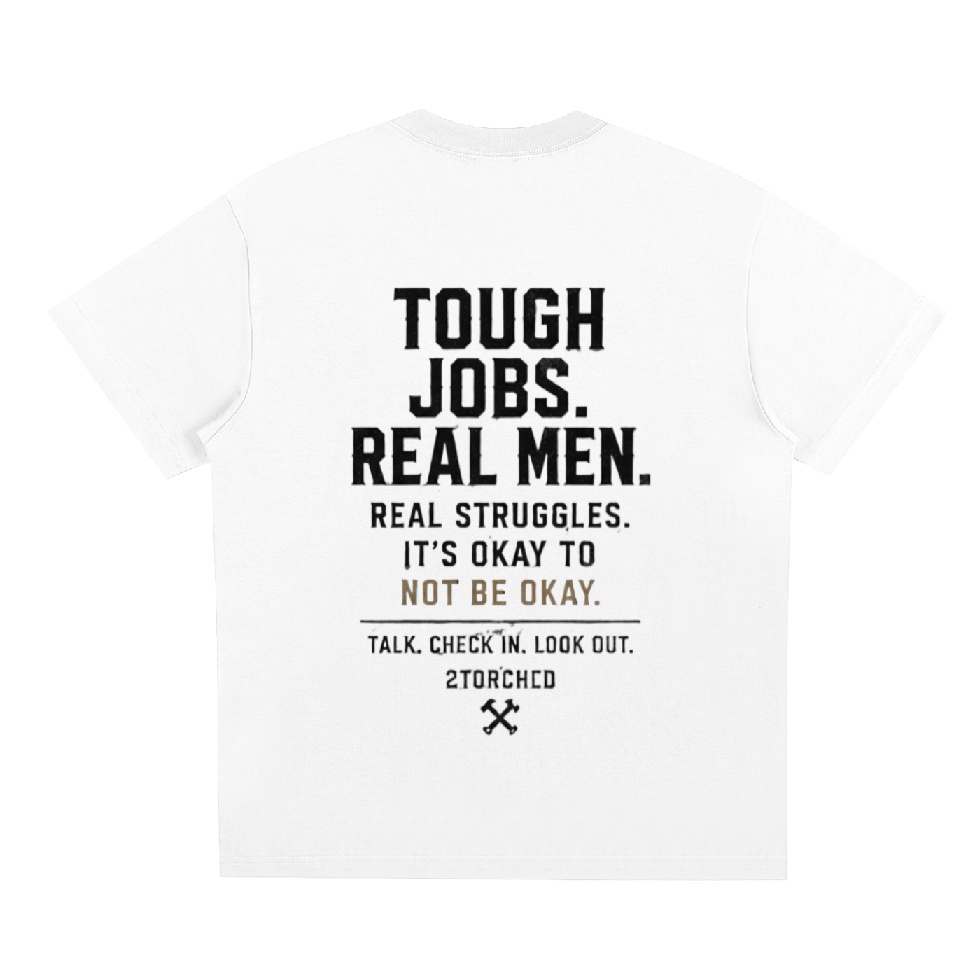 “Tough jobs real men” Sorona Quick-Dry Cooling T-Shirt