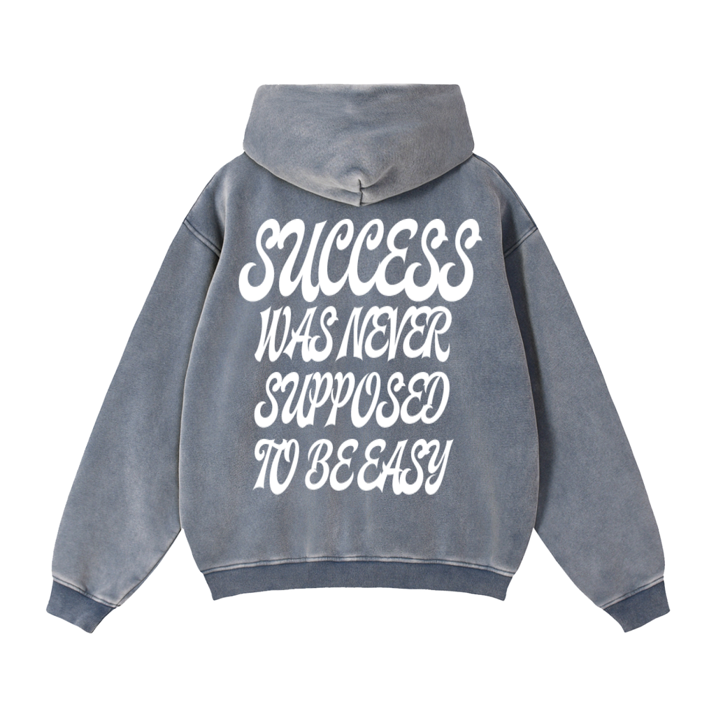 “success was never supposed to be easy” Zip-Through Boxy Fleece Hoodie