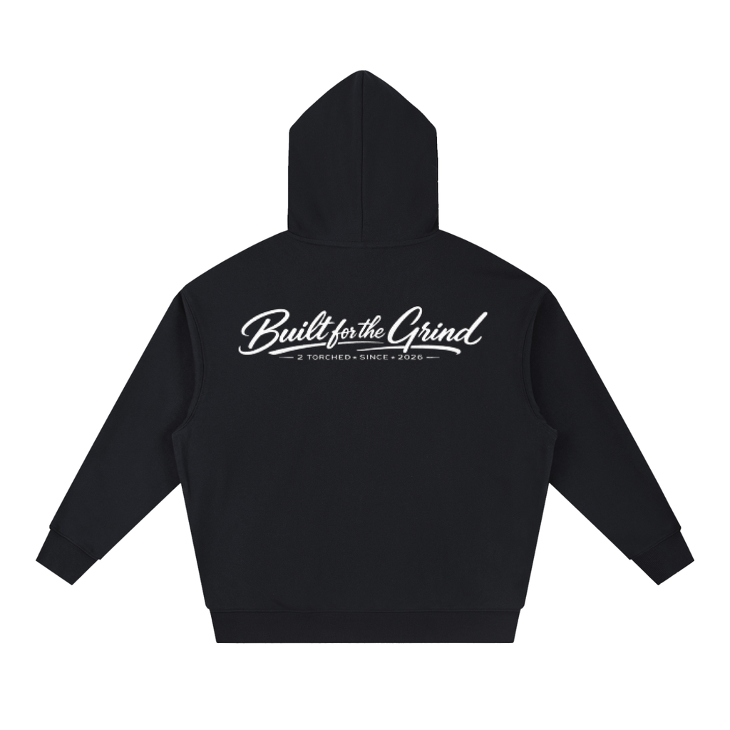 “Built For The Grind” Boxy Heavyweight Drop-Shoulder Hoodie